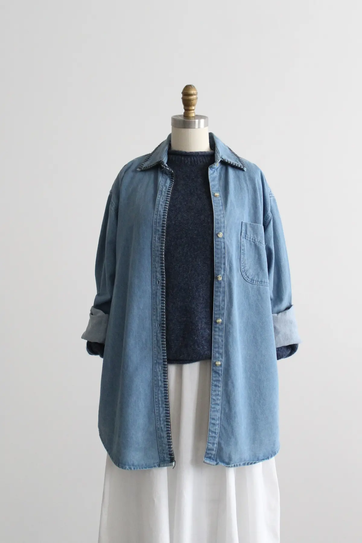 Blanket Stitch Denim Work Shirt 1