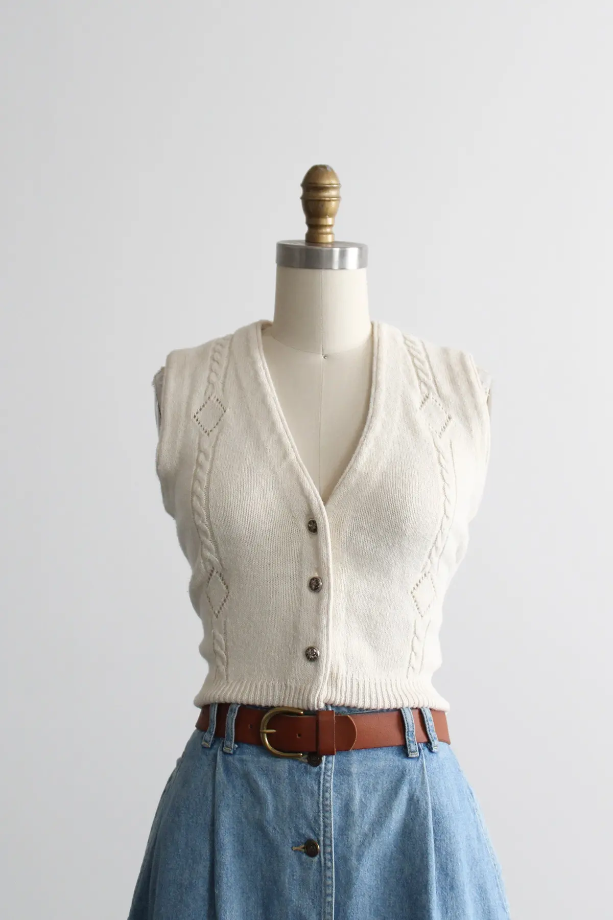 Bone Cotton Vest 1