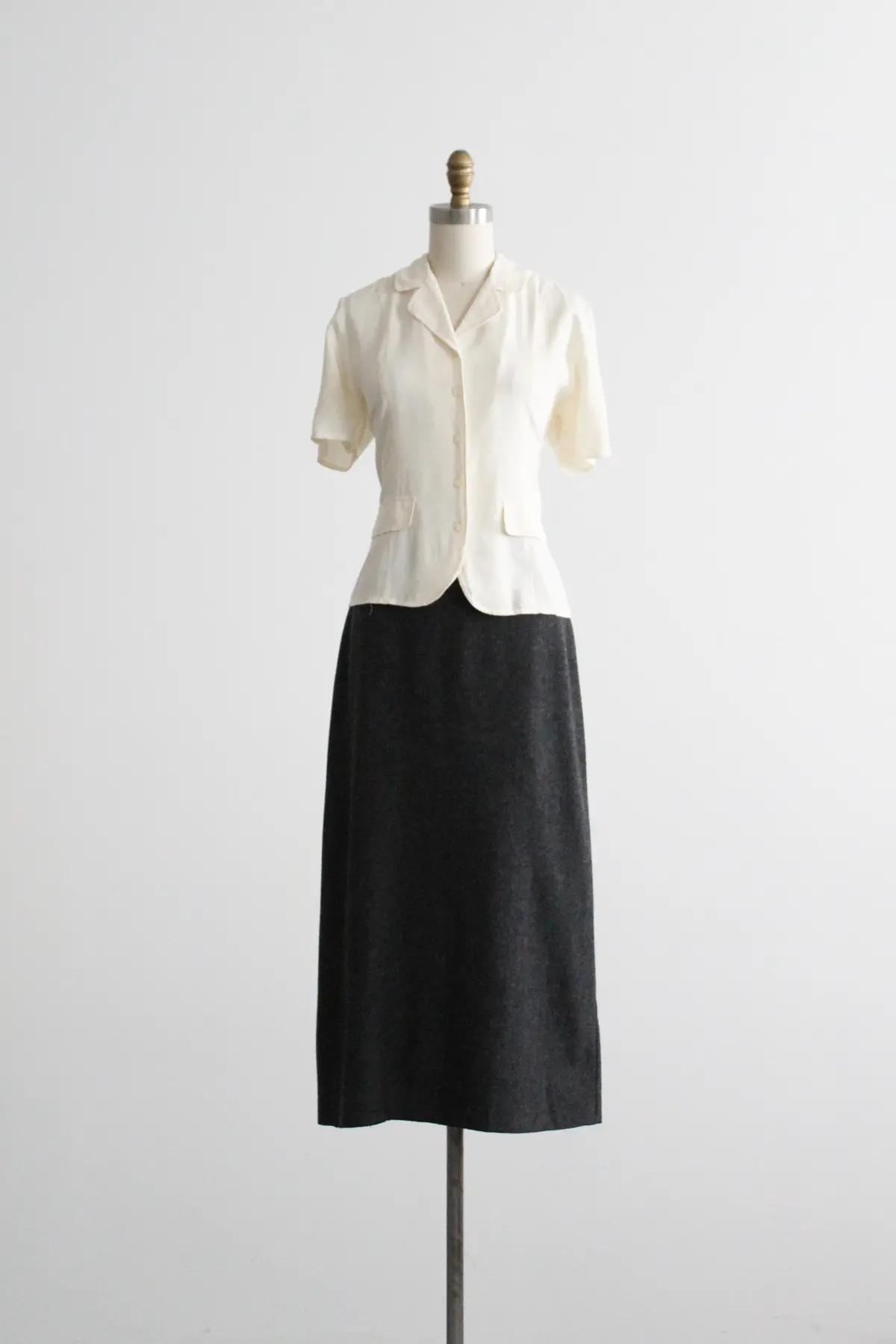 Charcoal Wool Maxi Skirt 1