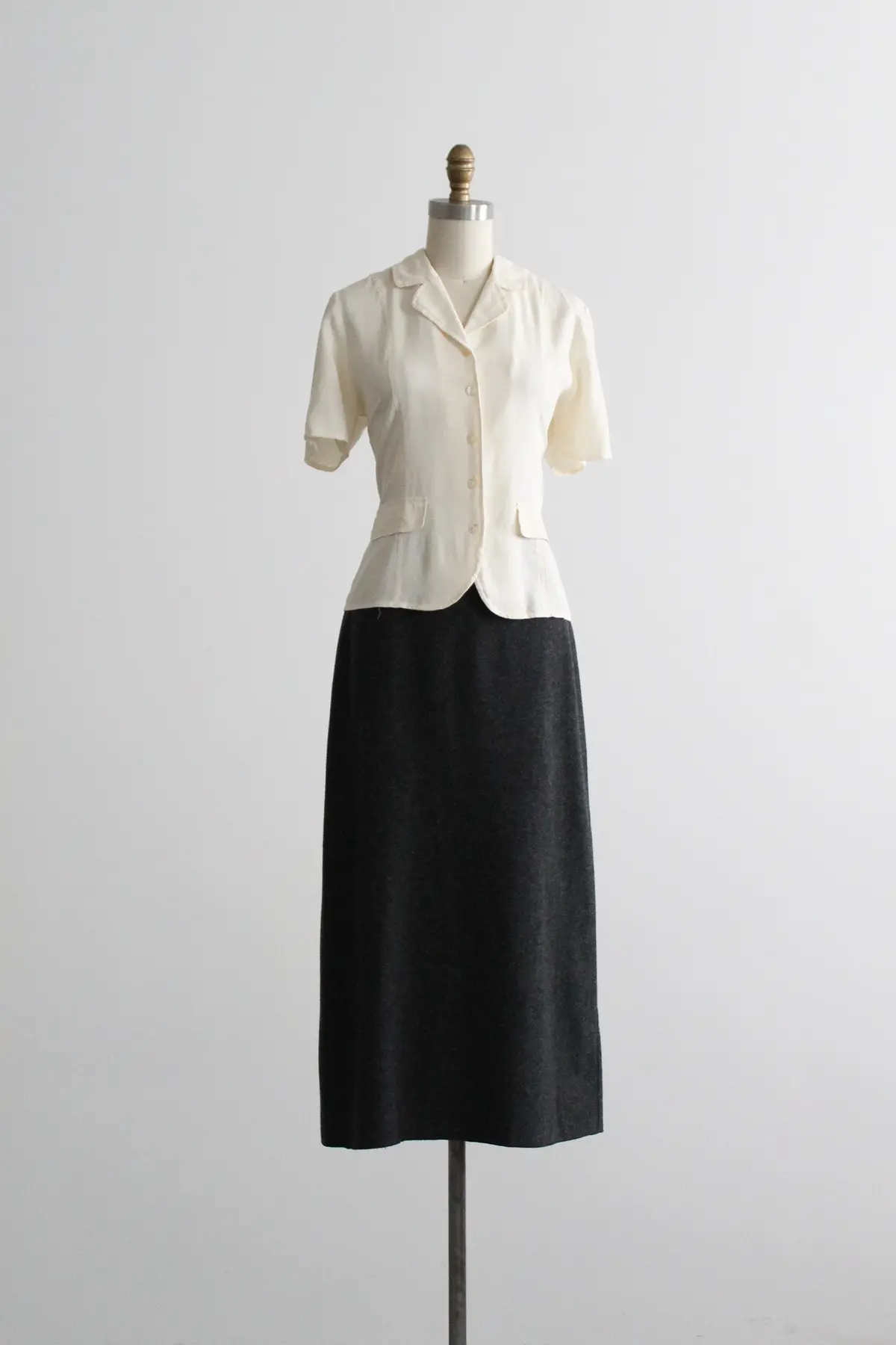 Charcoal Wool Maxi Skirt 2