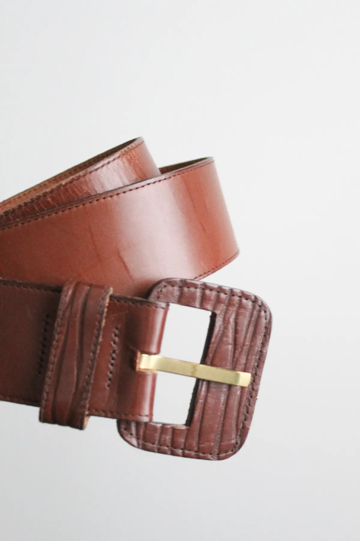 Whiskey Brown Wide Leather Belt 1