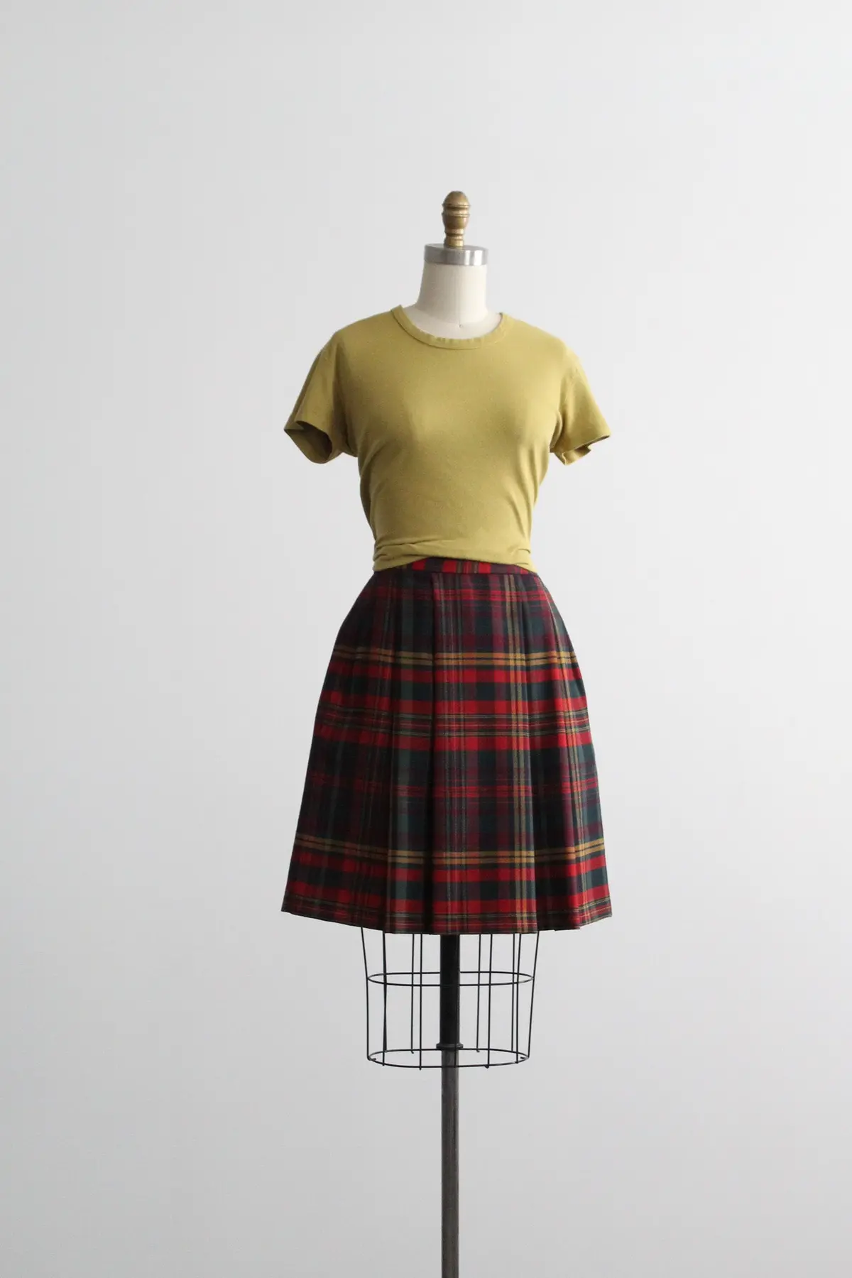 Bramble Wool Pleated Mini Skirt 1