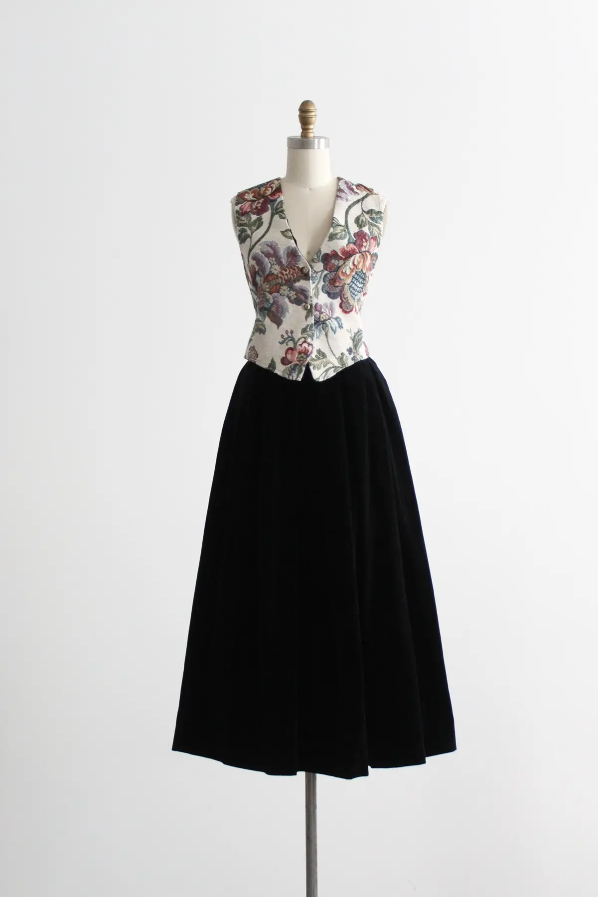 Inkwell Velvet Midi Skirt 1