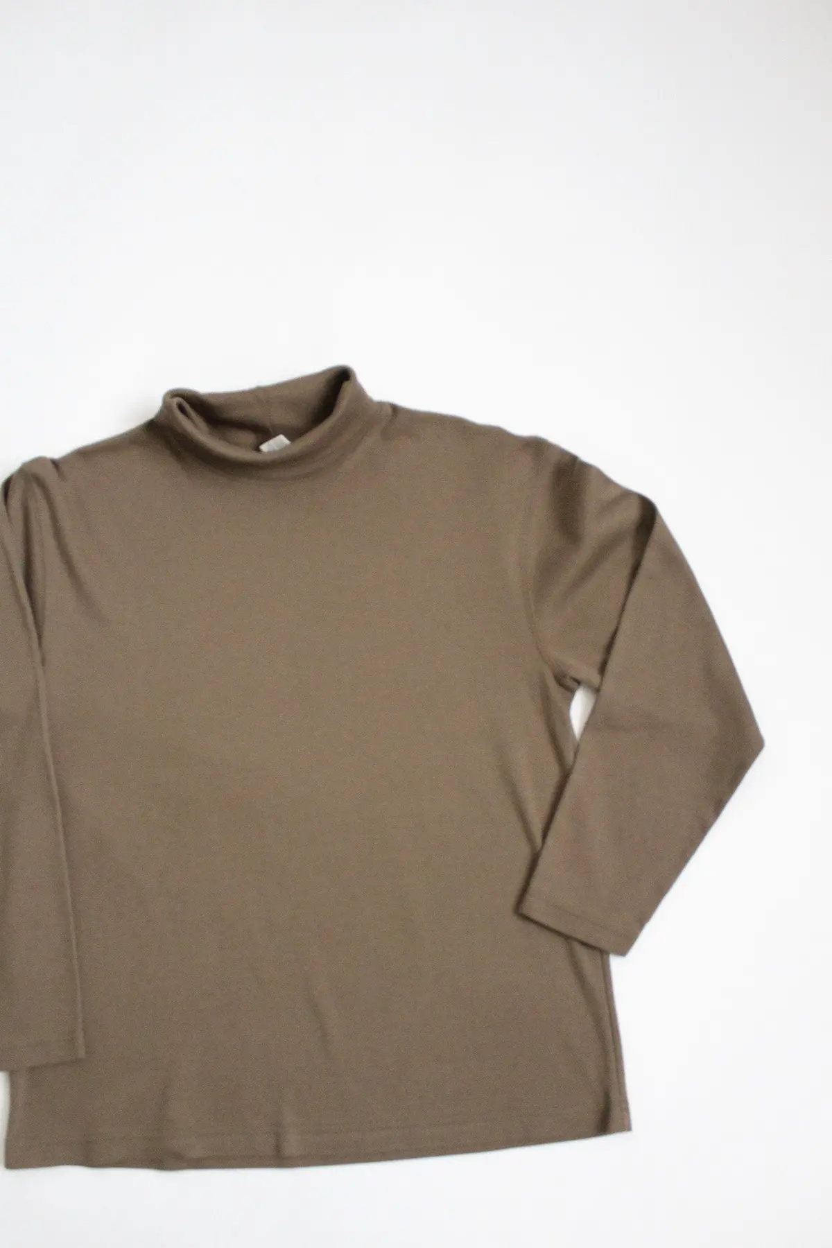Cotton Olive Mock Turtleneck 1