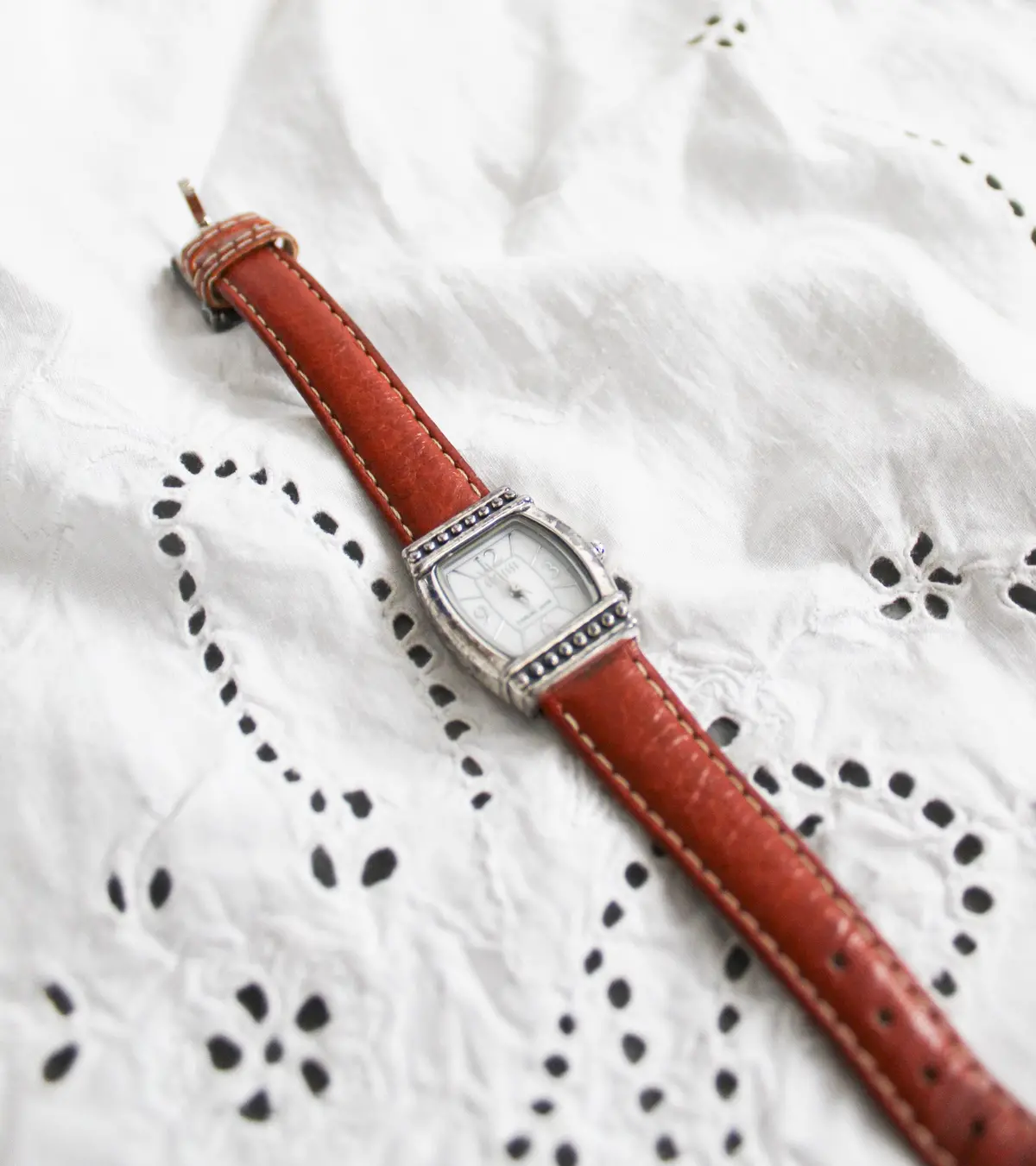 Sterling Silver & Leather Band Vintage Watch 2