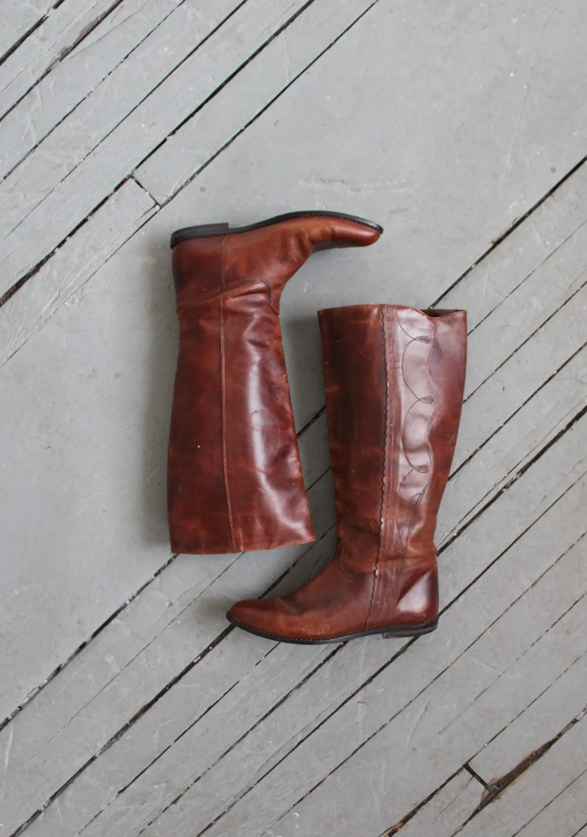 Equestrian Walnut Leather Boots Size 7½ 1