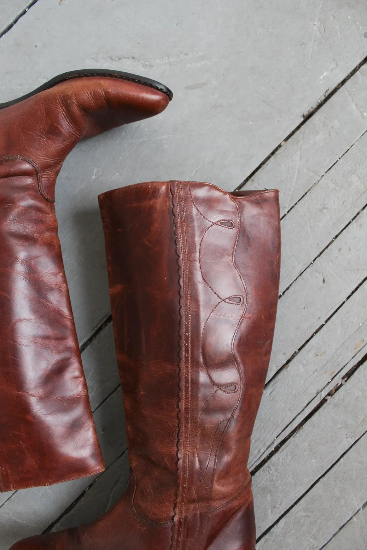 Equestrian Walnut Leather Boots Size 7½ 2