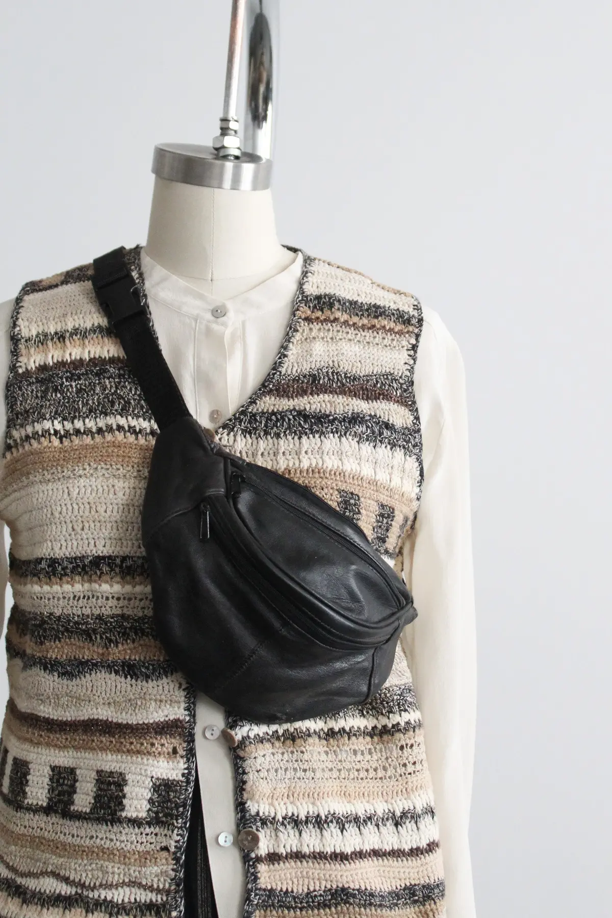 Black Leather Belt Bag 1