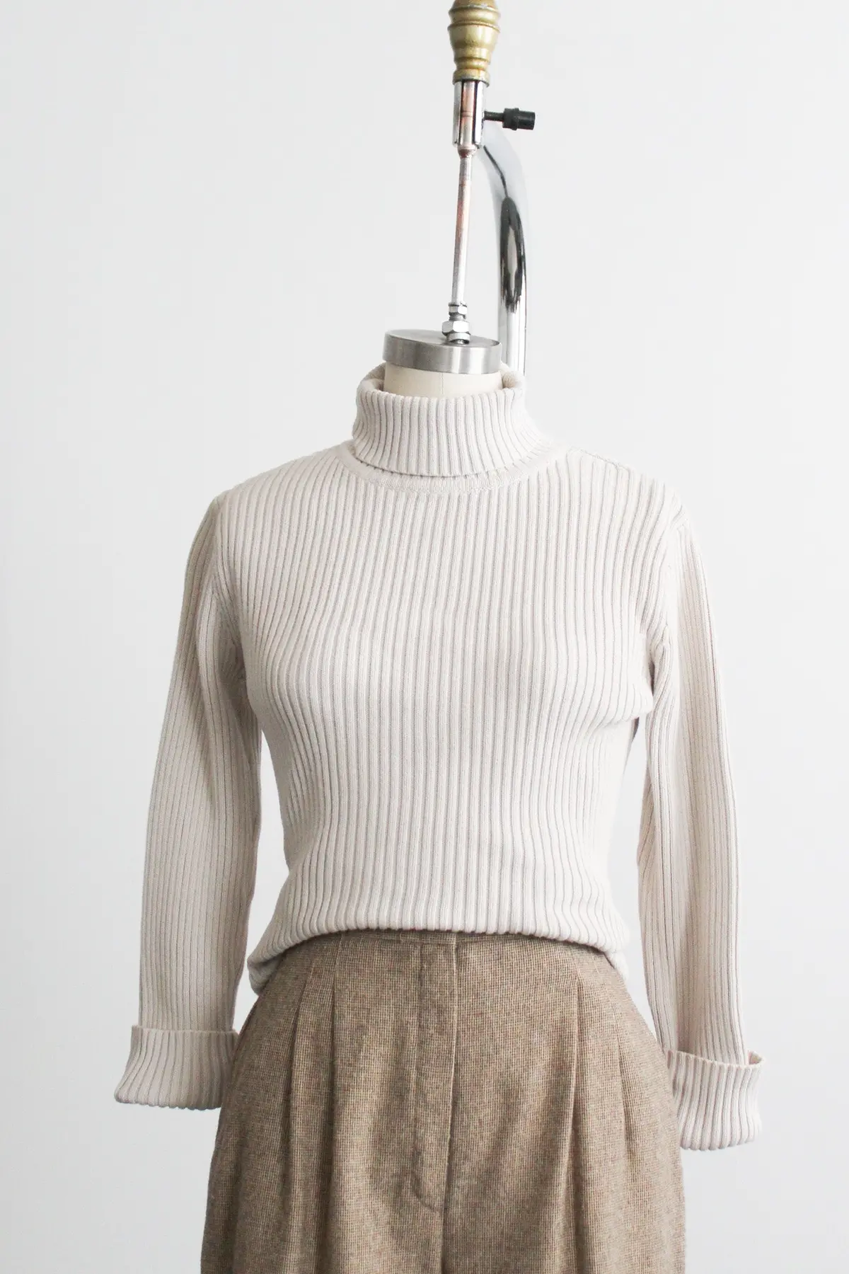 Bone Cotton Turtleneck 1
