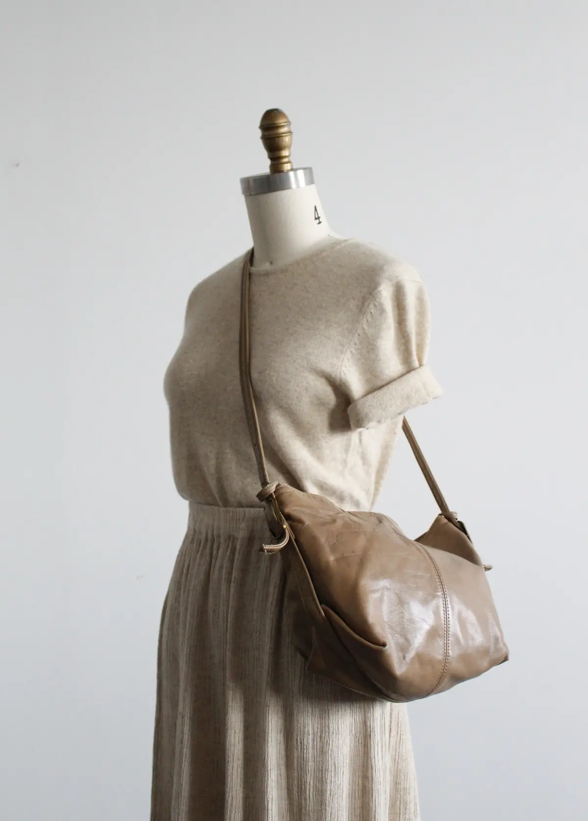 Sandstone Leather Shoulder Bag 1