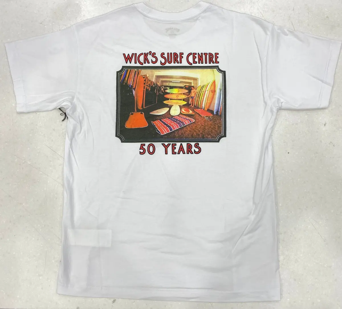 Wicks 50 Years Surf Centre Tee White 1
