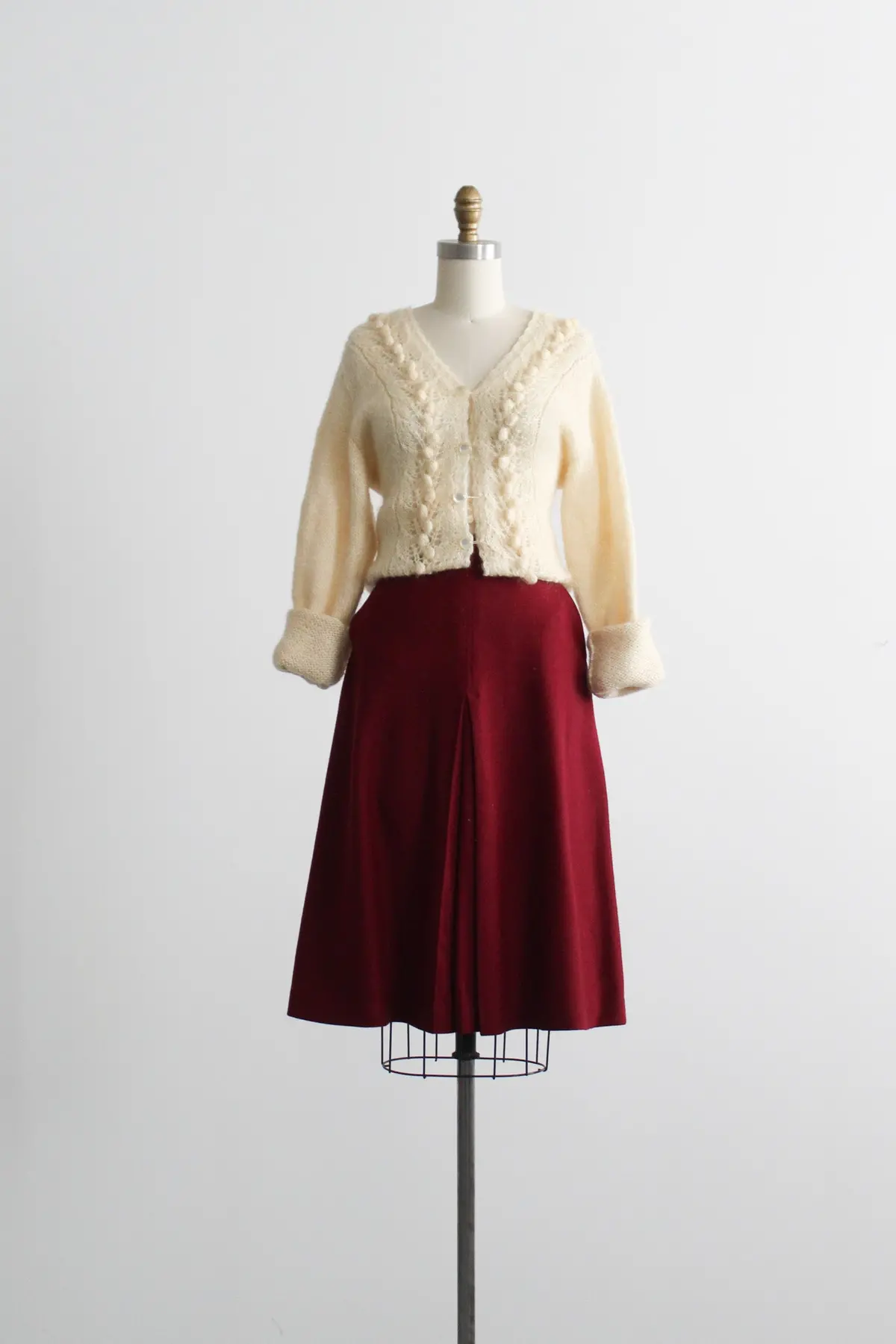 Cranberry Wool Skirt 1