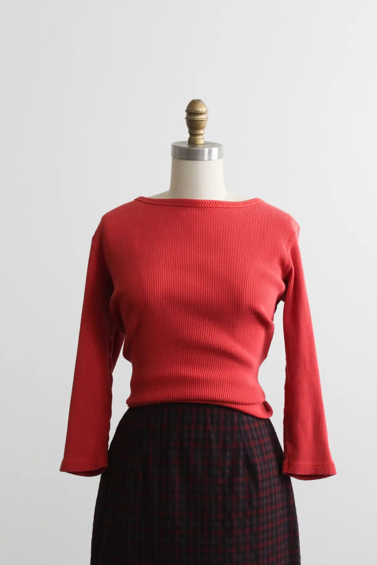 Carmine Rib Knit Tee 1