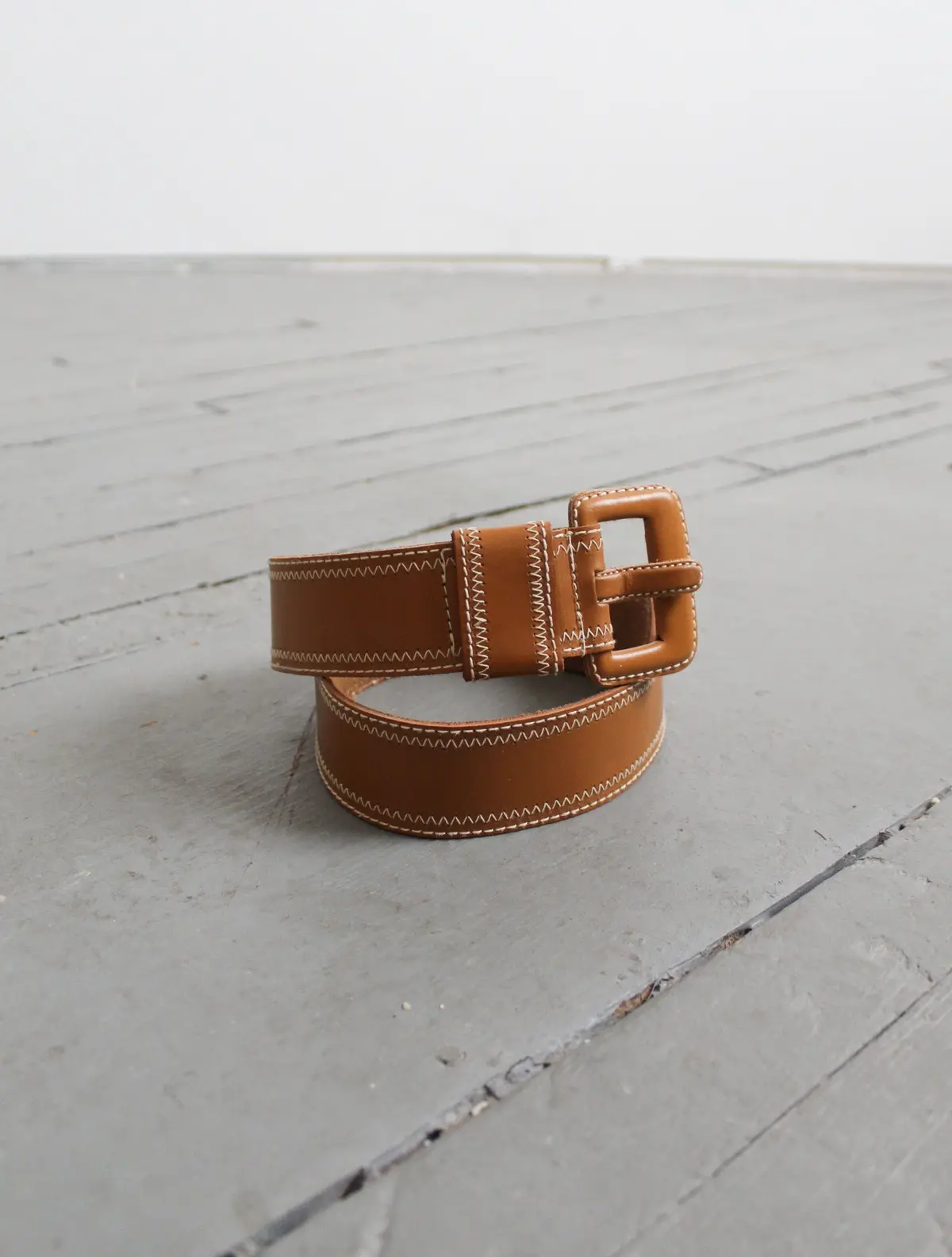 Wide Honey Leather Belt 1