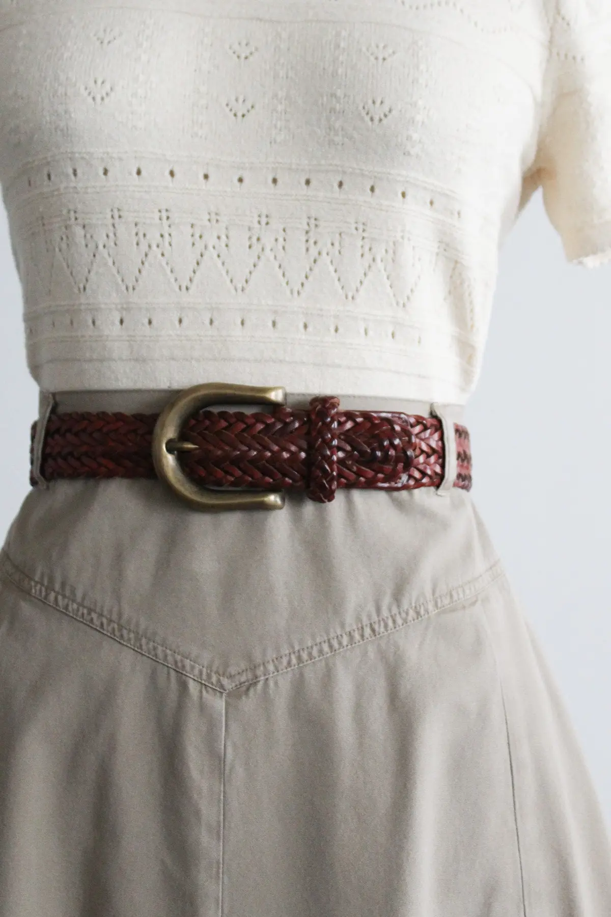 Horseshoe Braided Leather Belt 2