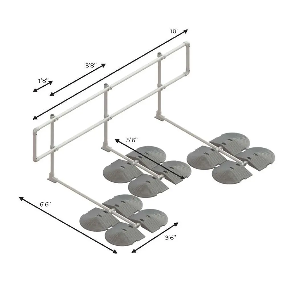 Kee Guard Non Penetrating Rooftop Railing - Long Kit - Osha Certified 1