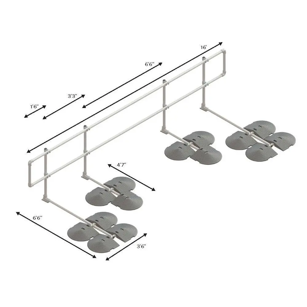 Kee Guard Non Penetrating Rooftop Railing - Long Kit - Osha Certified 3