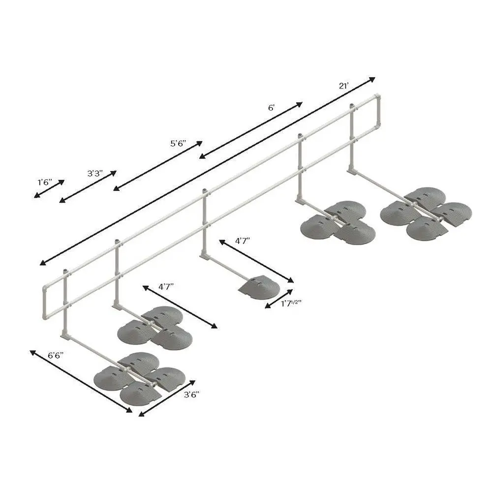 Kee Guard Non Penetrating Rooftop Railing - Long Kit - Osha Certified 3