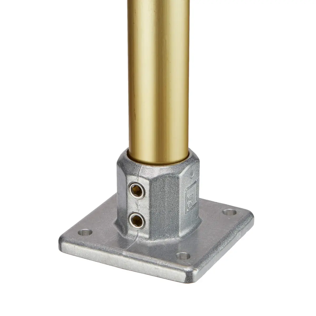 Aluminum Heavy Duty Four Hole Square Flange; Size: 1-1/2"Id/1.90"Od Pipe 1
