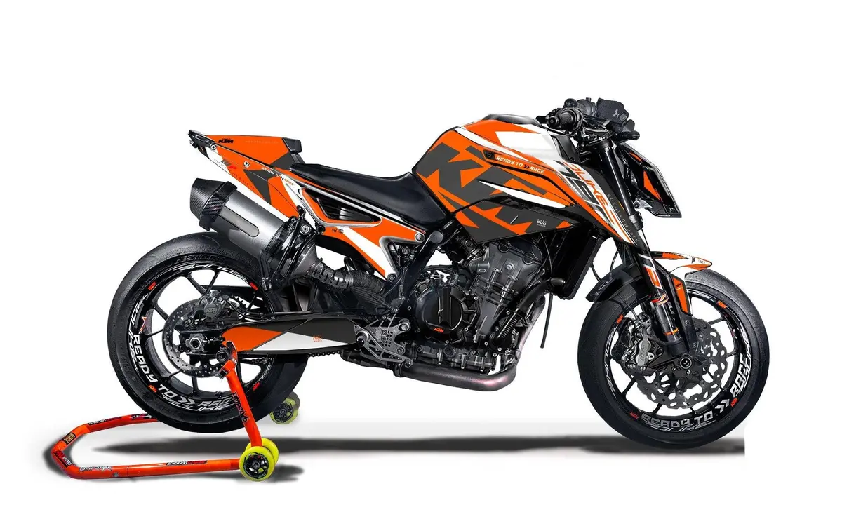 Ktm 790 Duke Graphics - "Torque" (White/Orange) 1