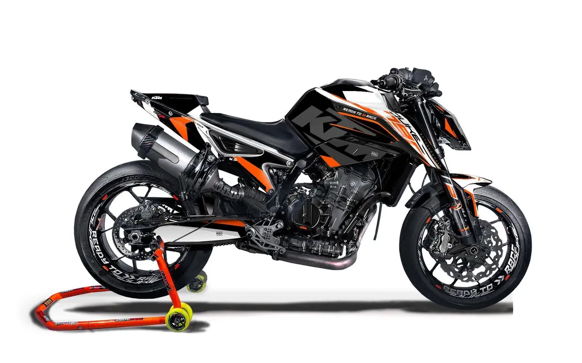 Ktm 790 Duke Graphics - "Torque" (White/Black/Orange) 1