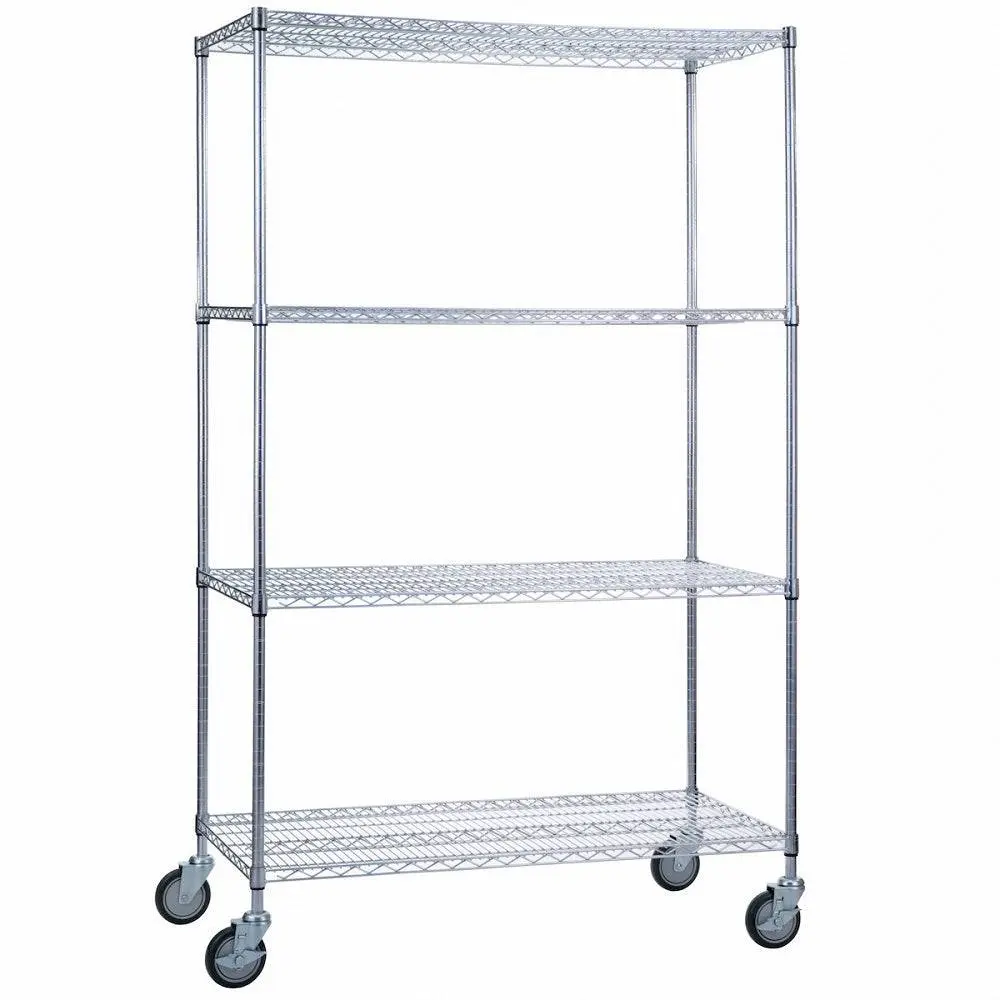 Wire Linen Cart With Casters - 18" X 36" X 72" 1