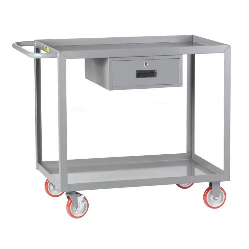 Welded Service Cart W/ Drawer And Retaining Lips 1