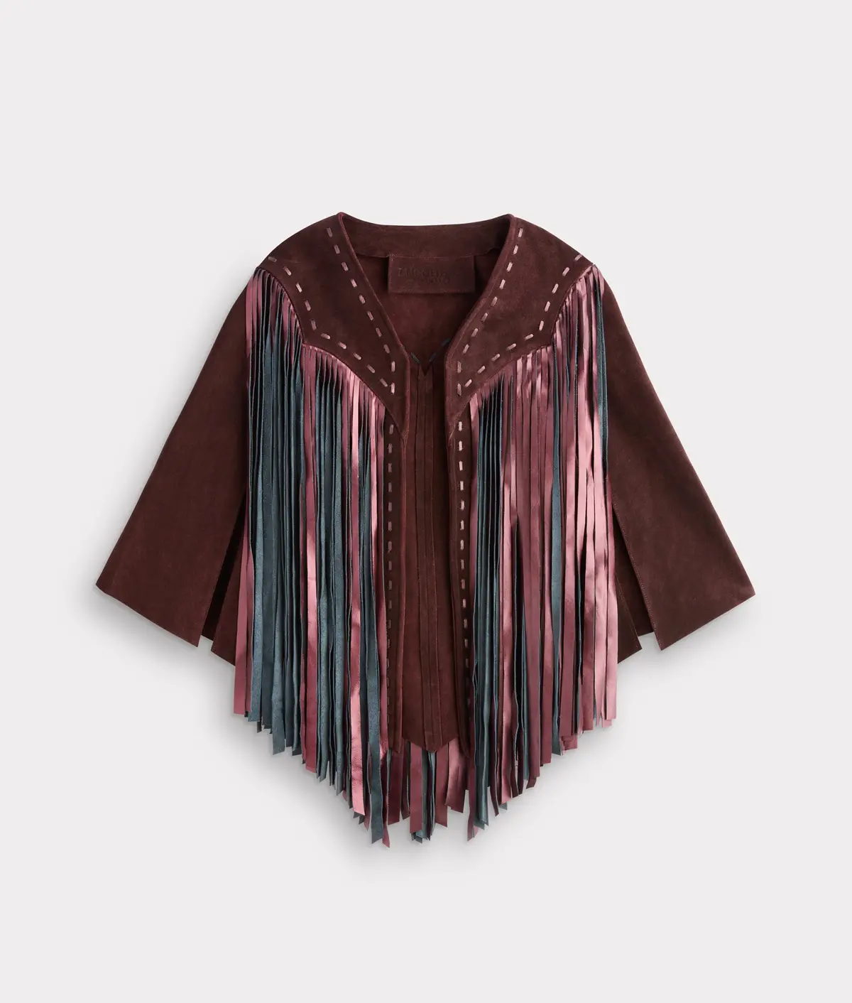 Shayanne Fringe Cape :: Black Cherry 1