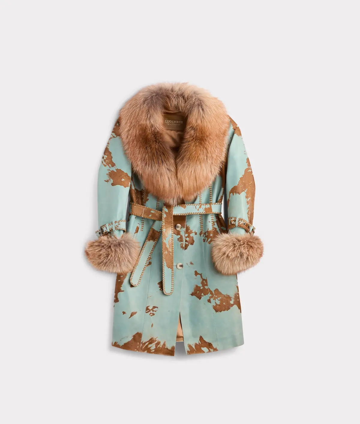 Calista Coat :: Turquoise/Brown 1