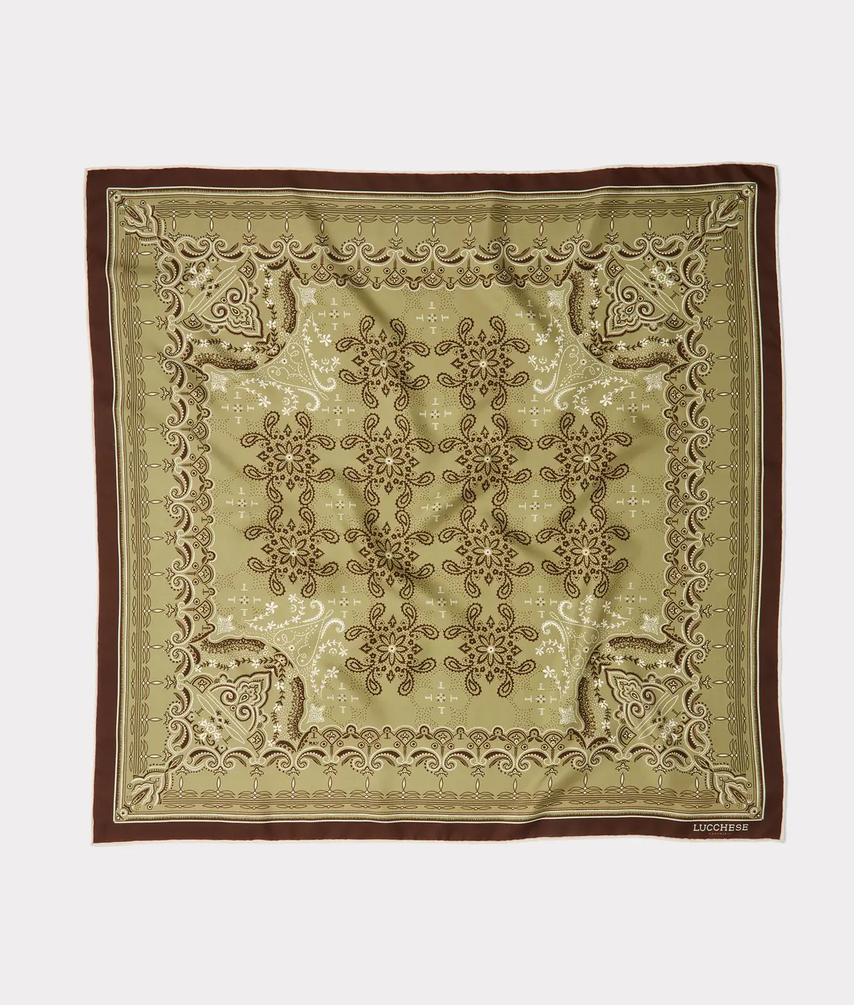 Mirrored L Silk Scarf :: Olive 1