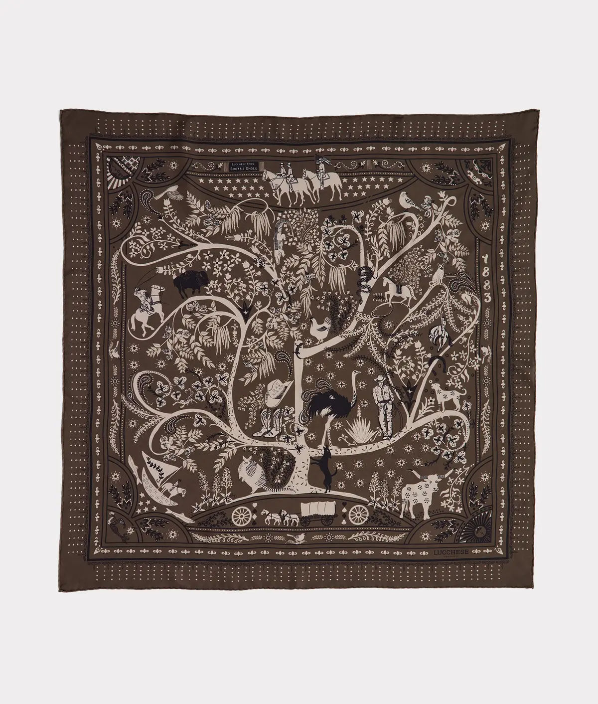 Roots Silk Scarf :: Olive 1