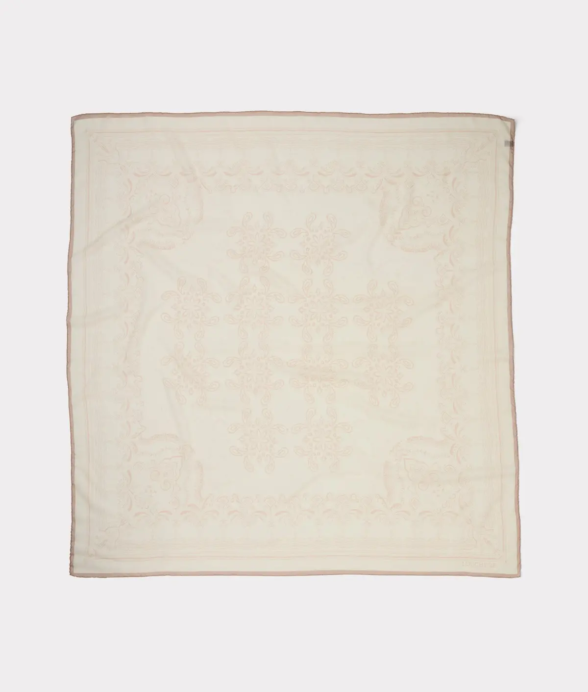 Mirrored L Silk Wool Scarf :: Cream 1