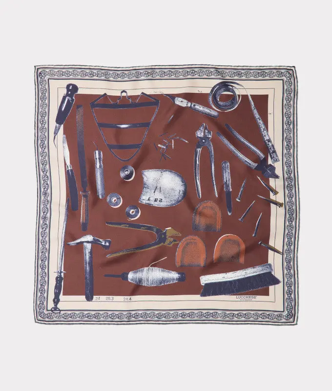 Tools Of The Trade Silk Scarf :: Brown 1
