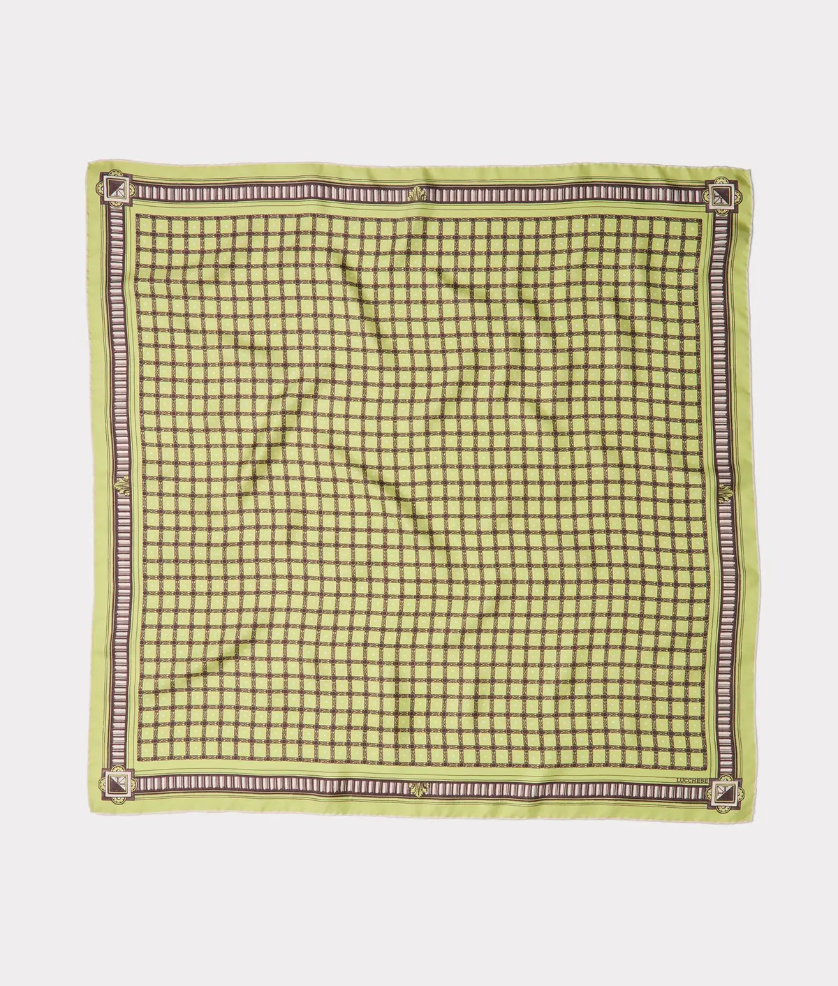 Mesa Grid Silk Scarf :: Olive 1