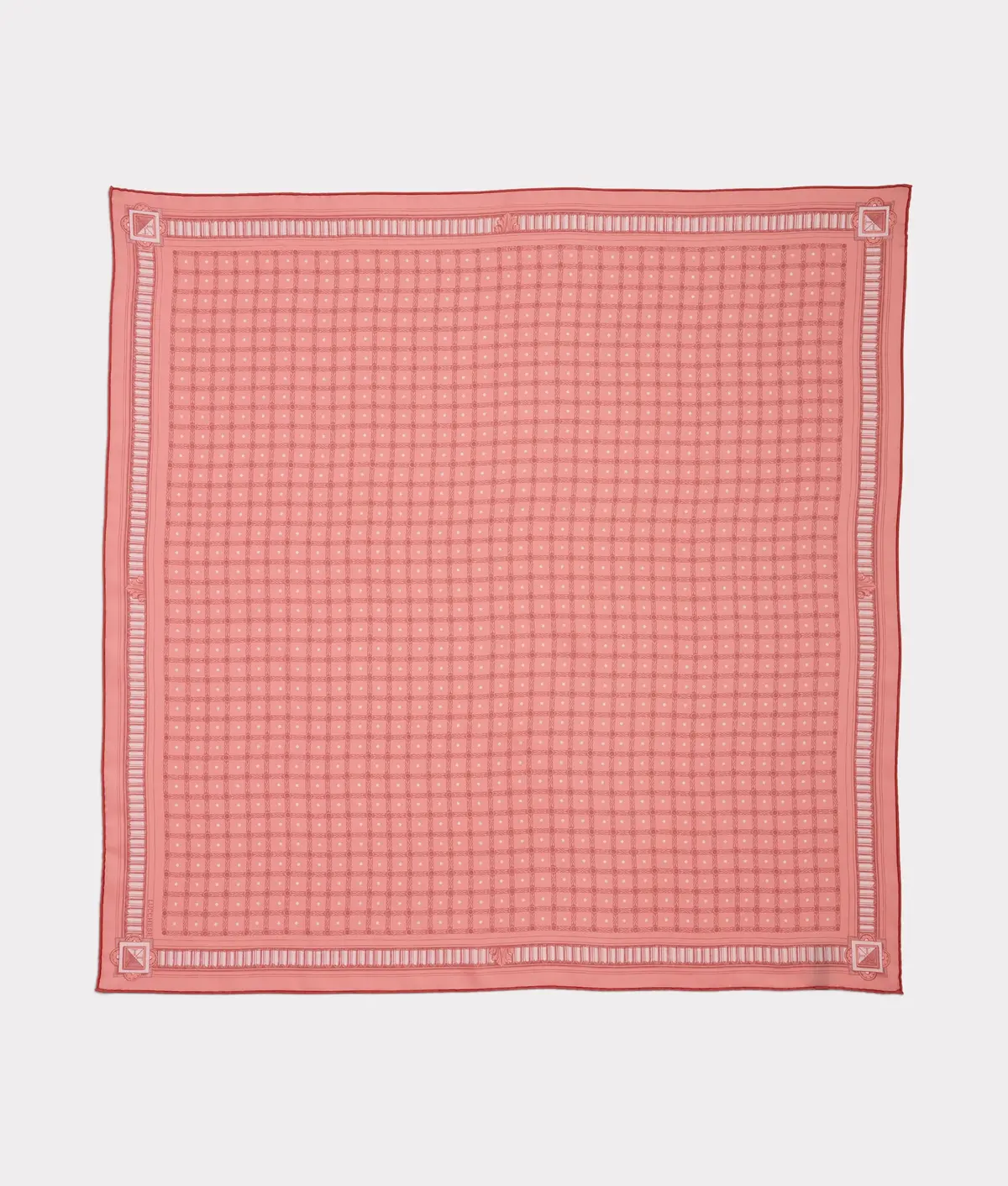 Mesa Grid Silk Scarf :: Coral 1