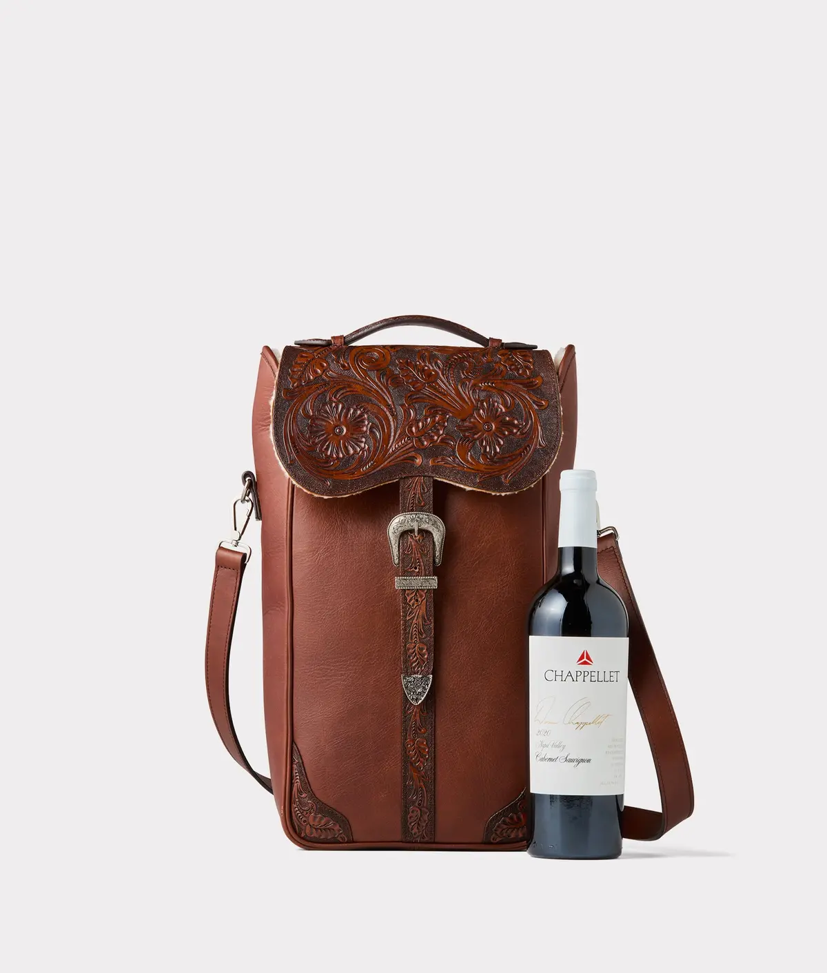 Lucchese X Chappellet Wine Bag :: Tobacco 1