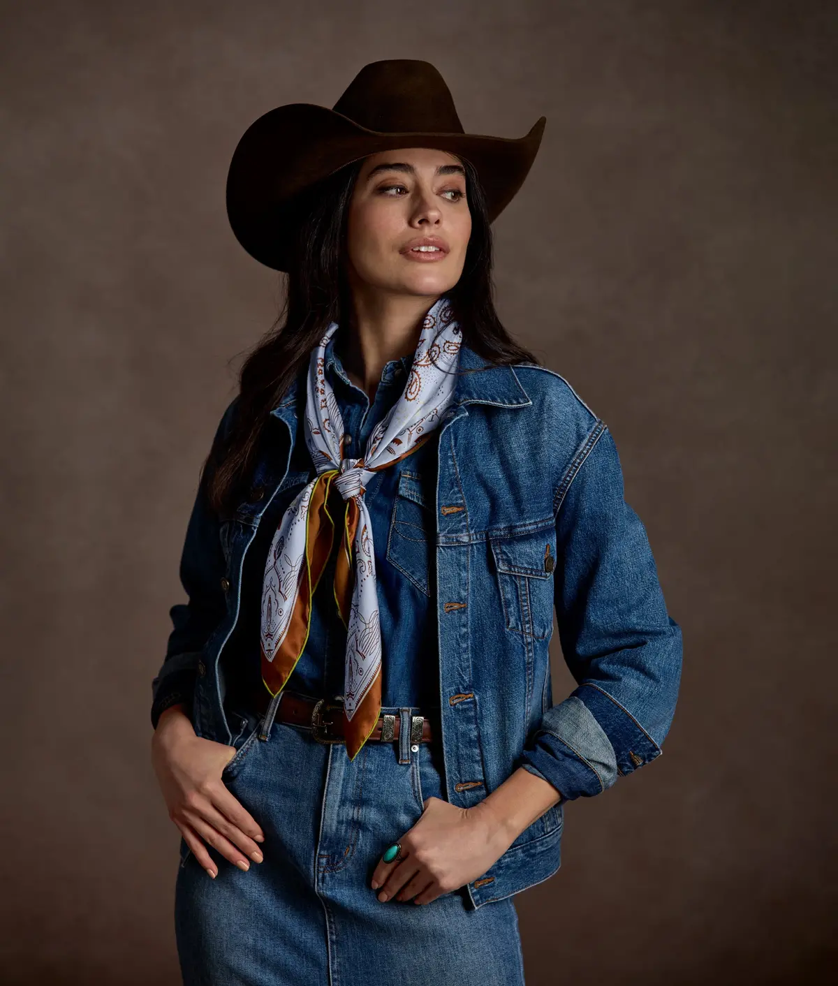 Mirrored L Silk Scarf :: Sky Blue 2