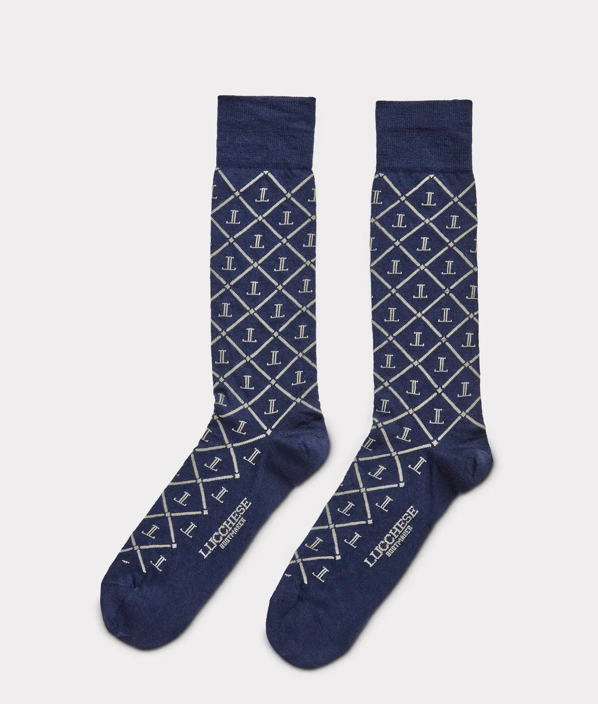 Mirrored-L Dress Sock :: Navy 1