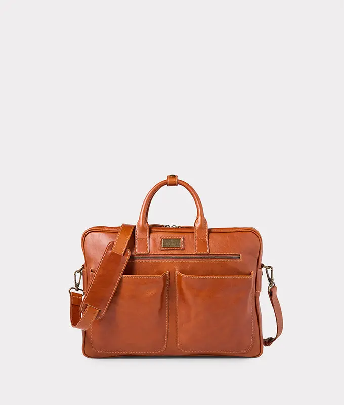 Cosimo Briefcase :: Cognac 1