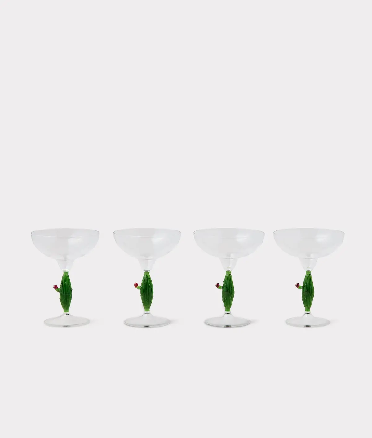 Cactus Margarita Glasses - Set Of Four :: Green 1