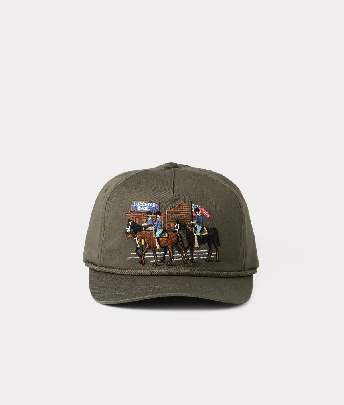Lucchese Bros. Rope Cap :: Military Green 1
