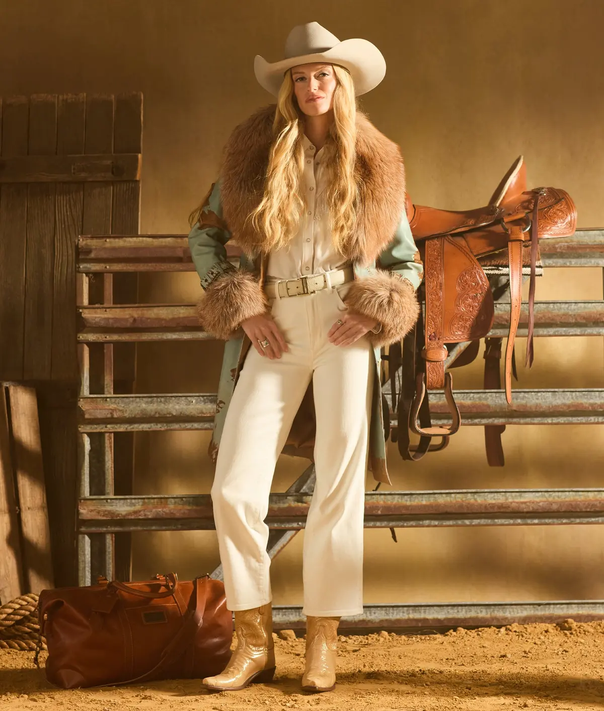 Calista Coat :: Turquoise/Brown 2