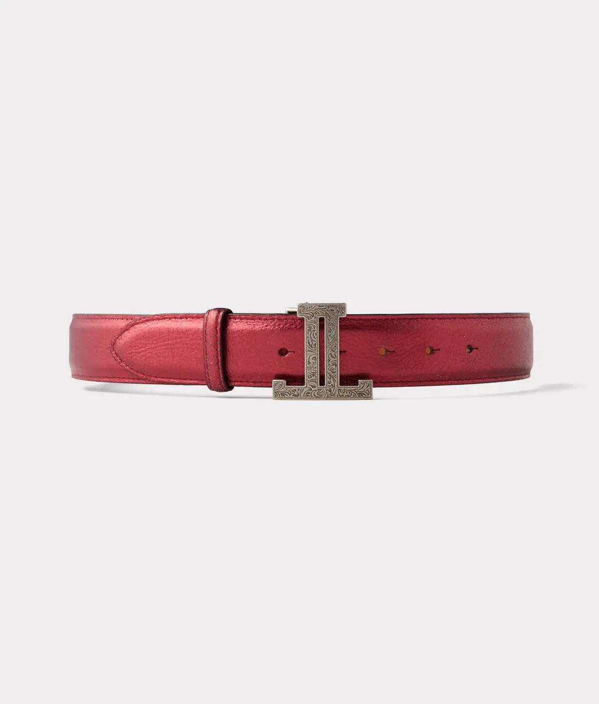 Women's Mirrored L Belt :: Wine 1