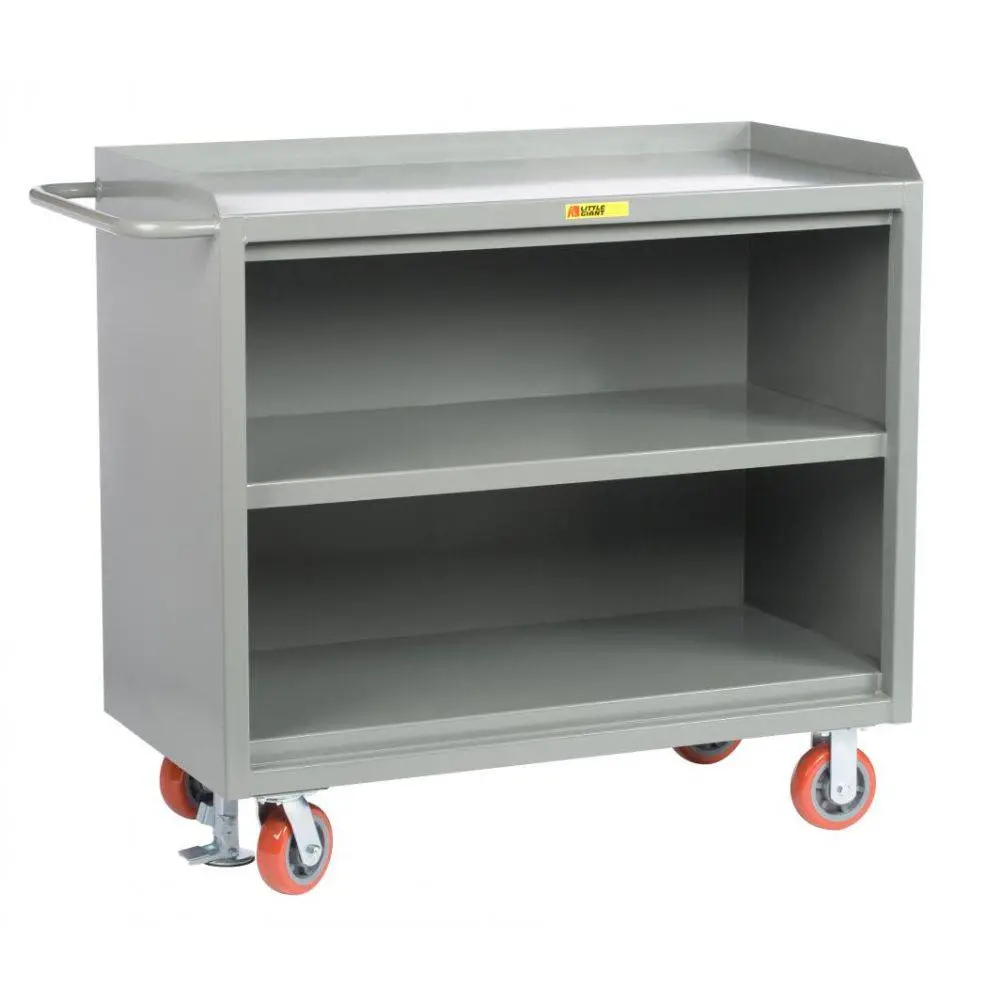 48" Wide Mobile Bench Cabinet W/ 3 Shelves (Solid Steel Top) 1