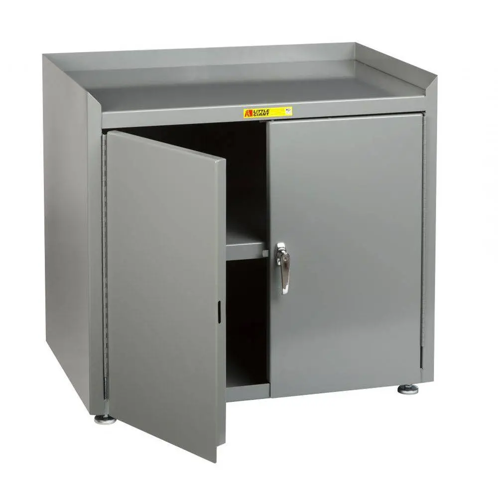 Stationary Shop Cabinet W/ Leg Levelers (Solid Steel Top) 1