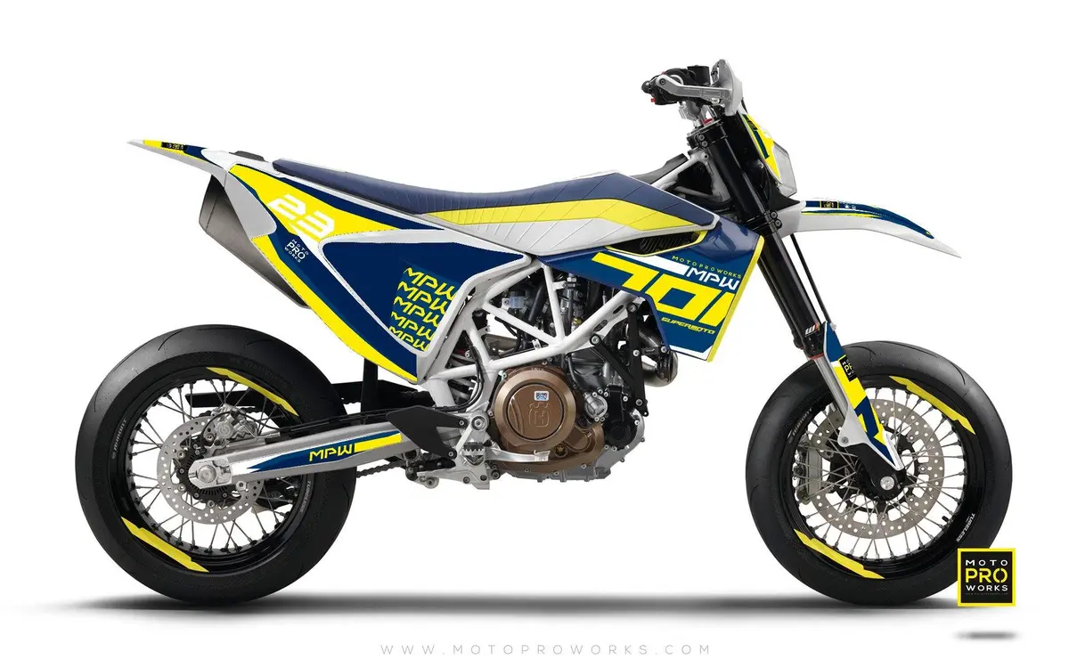 Husqvarna 701 Enduro Graphics - "Sevenoh" (Blue/Yellow) 1