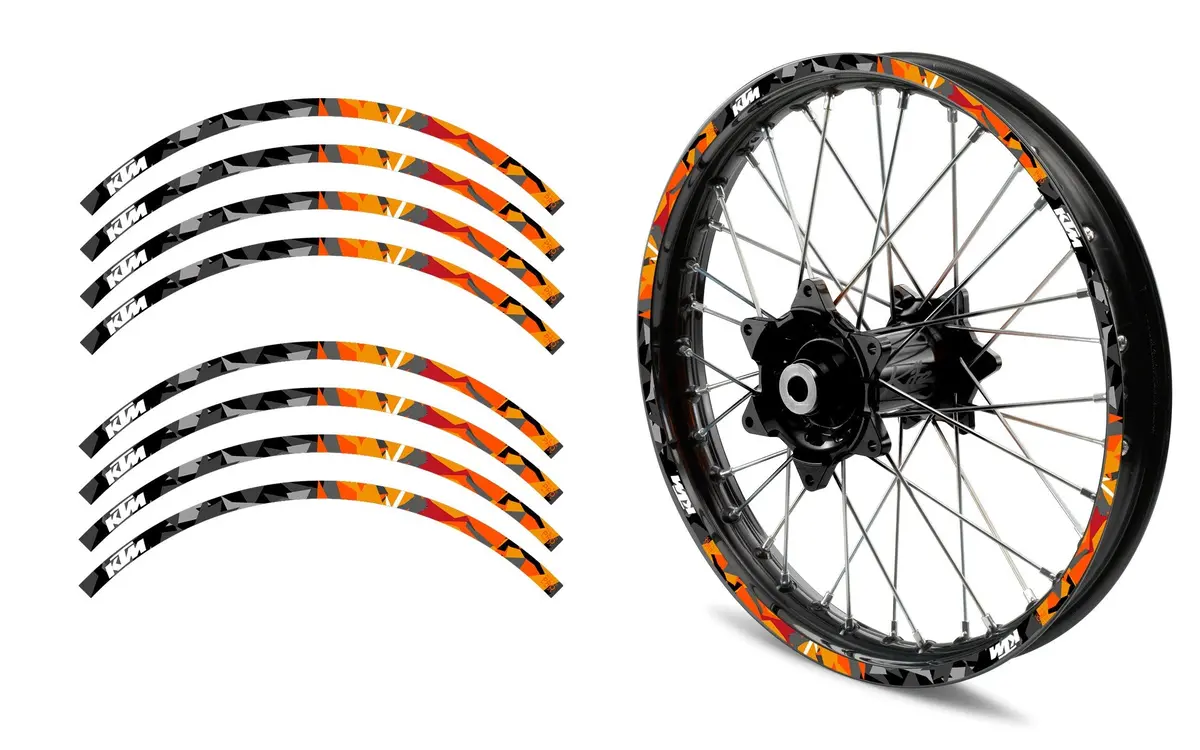 Rim Stripes - Ktm "Flake" (Black/Orange) 1