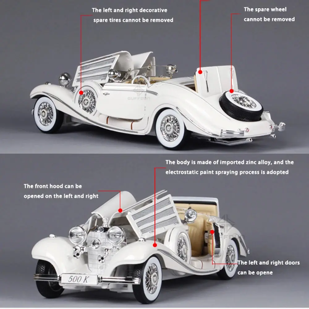 Carro Colecionavel Mercedes Benz 500K Escala 1:24 2