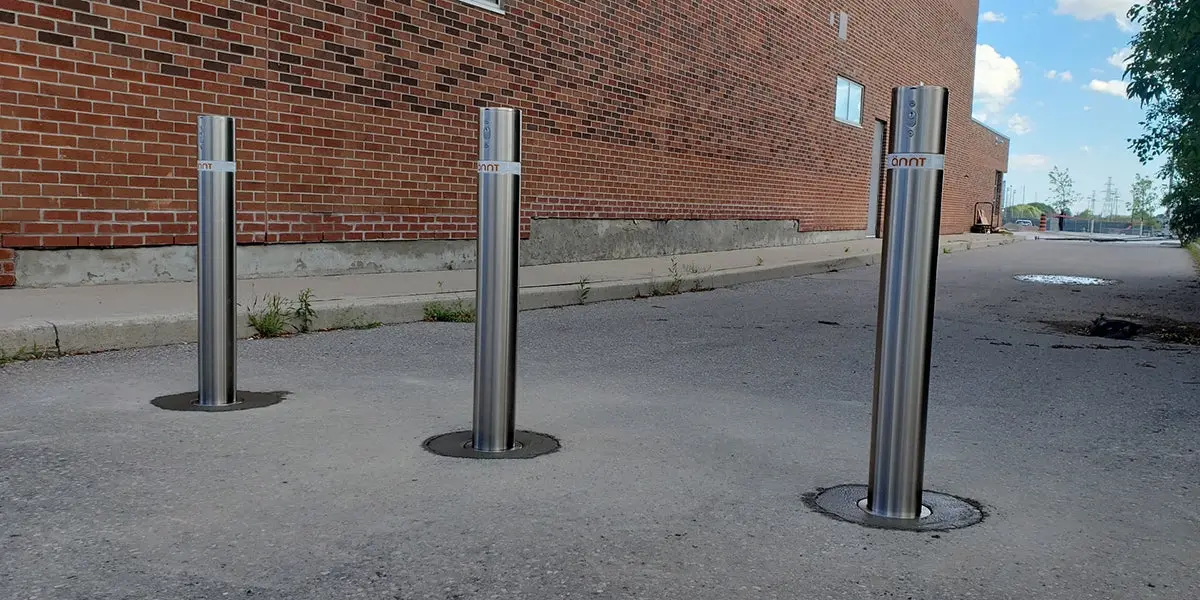 Stainless Steel Retractable Bollard - 316 Grade Steel, 35.5" Above Ground Height 2