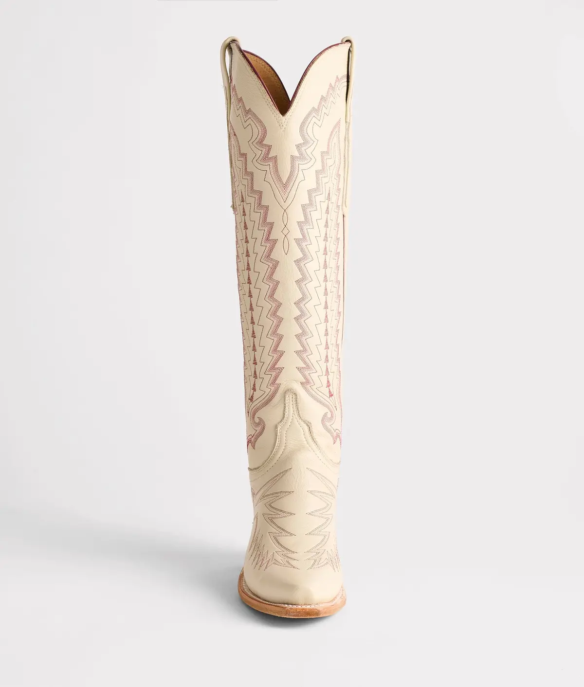 Priscilla :: Glitz Cream W/ Maroon Stitching 4